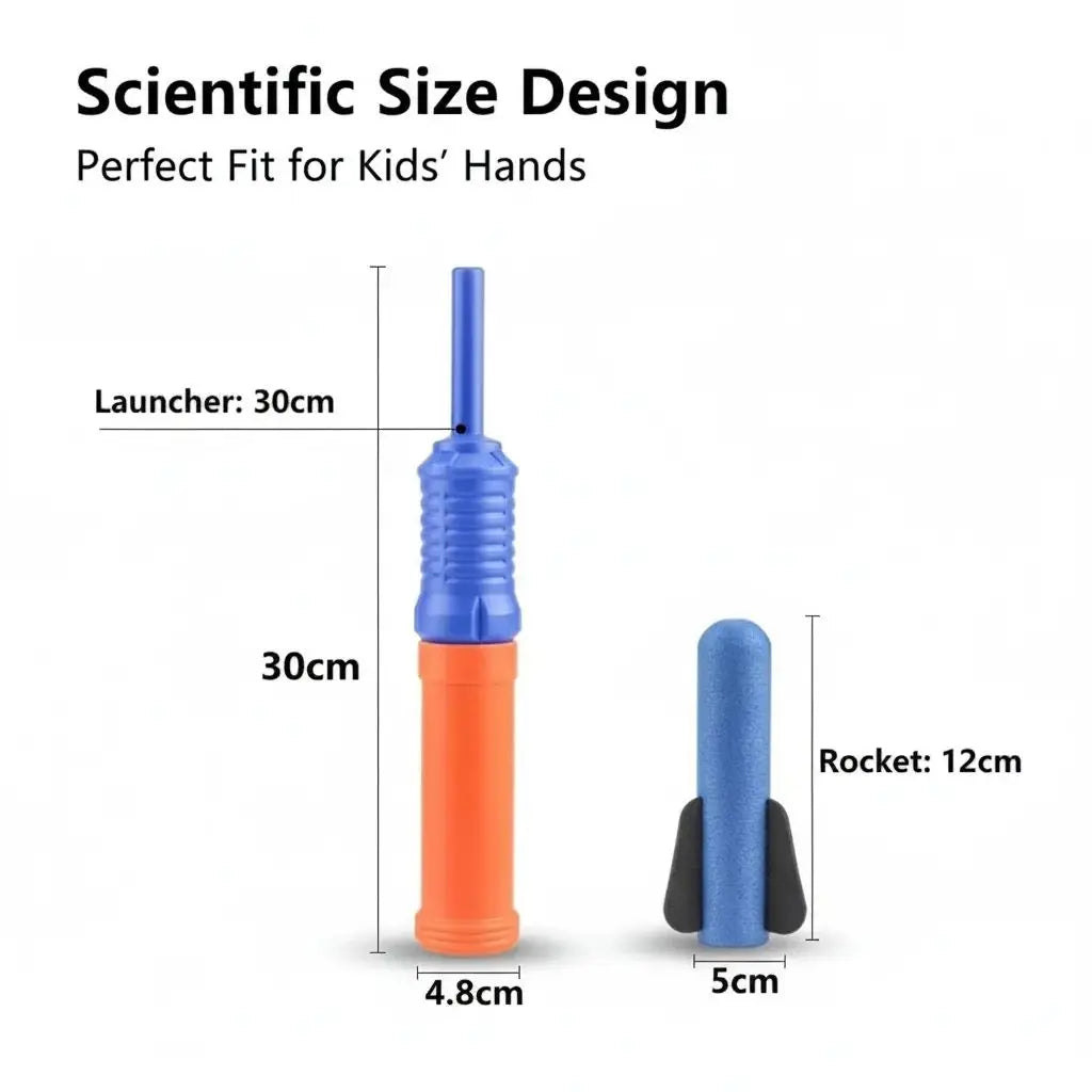 Hand Push Rocket Launcher Toy Set Foam Rockets Outdoor Garden Party Game Birthday Present Summer Funny Playing Toys