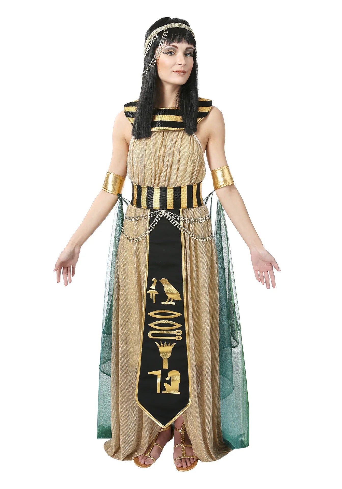 Halloween Costume Egyptian Pharaoh King and Queen Clothes Princess Couple Ancient Roman Greek Warrior Outfit  Men's Women's
