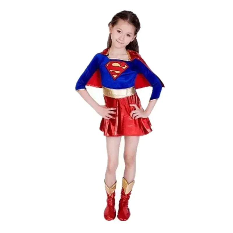 Children's Day Carnival Kids Superhero Super Girls Cosplay Costumes Cloaks Party Dress Birthday Clothes Halloween