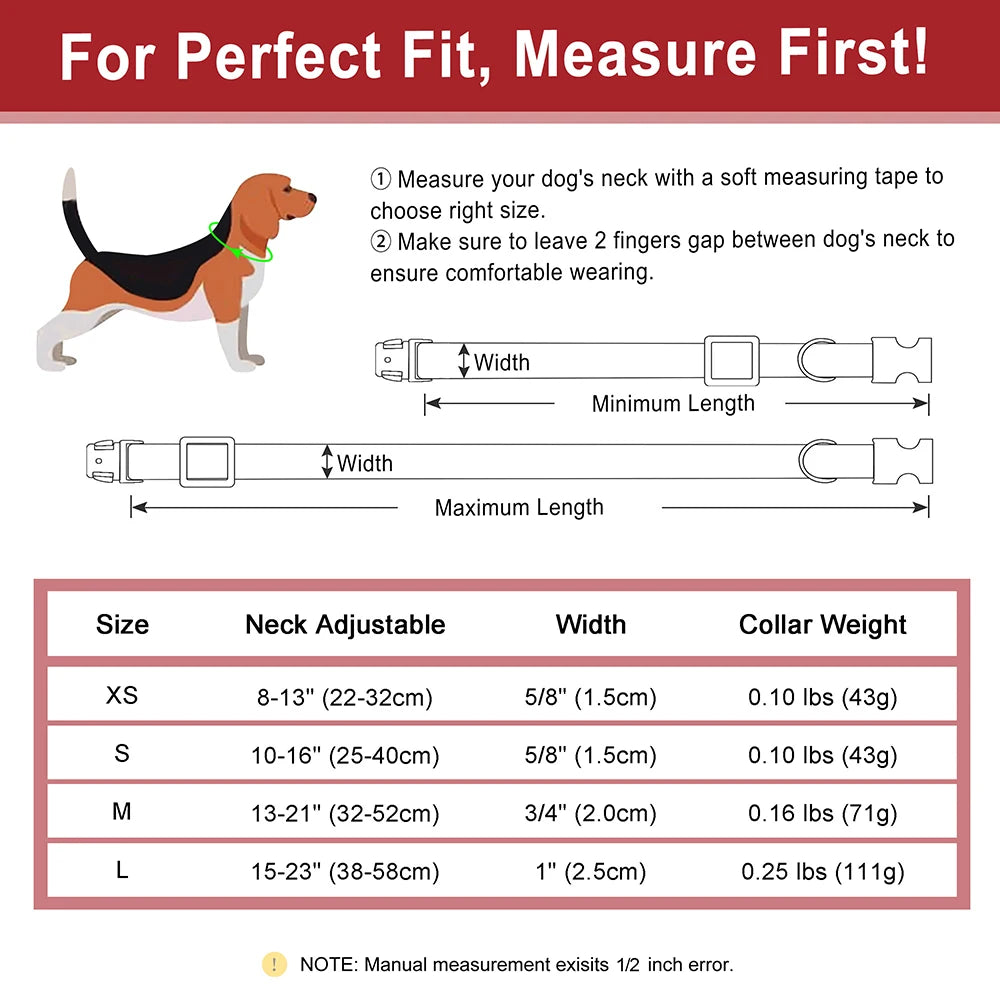 Personalized Dog Collar Customized PU Leather Dogs Collars Pet Name ID Buckle Necklace for Small Medium Large Dogs Pitbull Pug