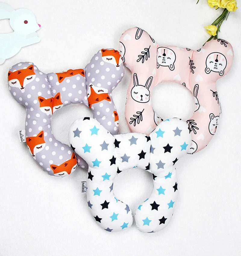 Baby Stroller Pillow Car Seat Head Fixed Neck Pillows Bend Shape Sleeping Protection Headrest Cushion Infant Anti-head Mat