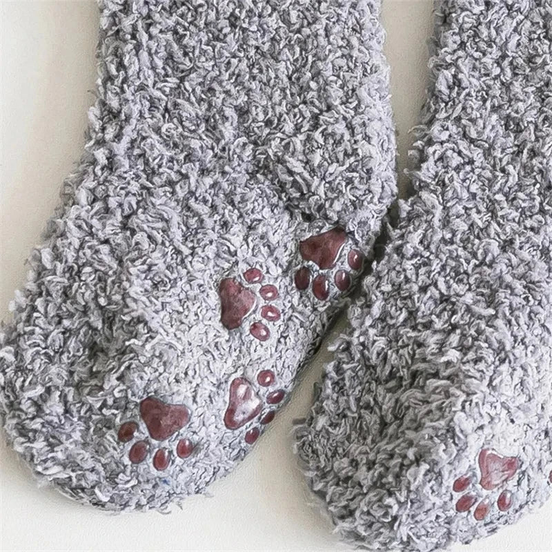 3Pairs Autumn and Winter Thick Baby Toddler Socks for Girls and Boys Coral Fleece Non-slip Baby Floor Foot Socks 0-5Y Children