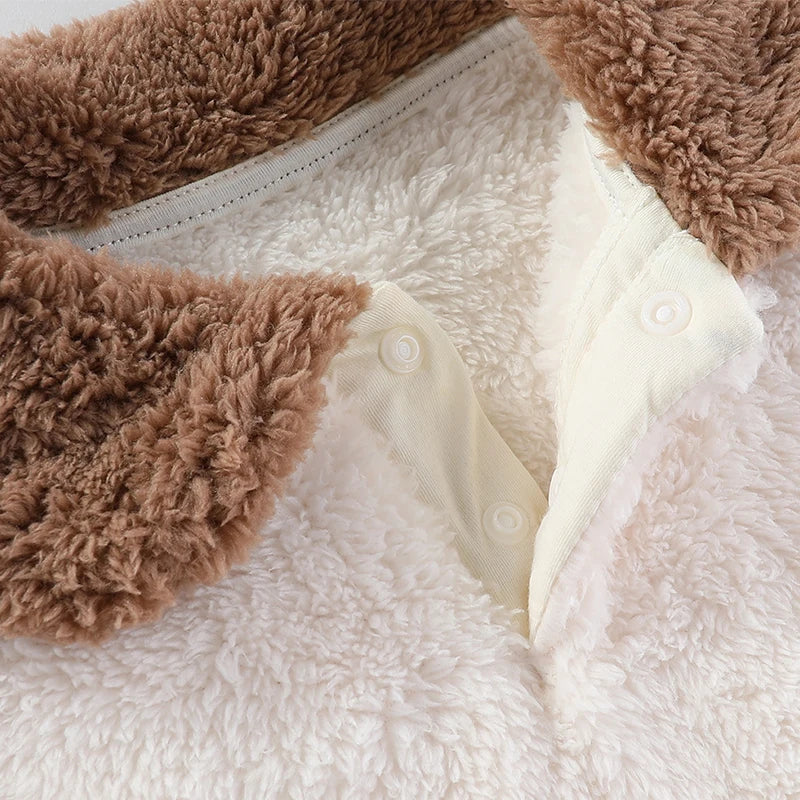 Newborn Baby Bodysuit New Autumn Winter Infant Jacket for Boy Flannel Onesies for Girls Soft Bebe Romper Baby Clothes 0-12 Month