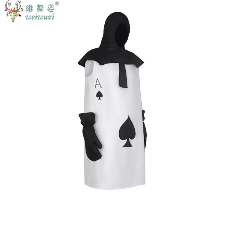 Halloween Costume Tale Playing Cards Cosplay Costume Funny Festival Interesting Stage Perfermance Fancy Clothing Carnival Happy
