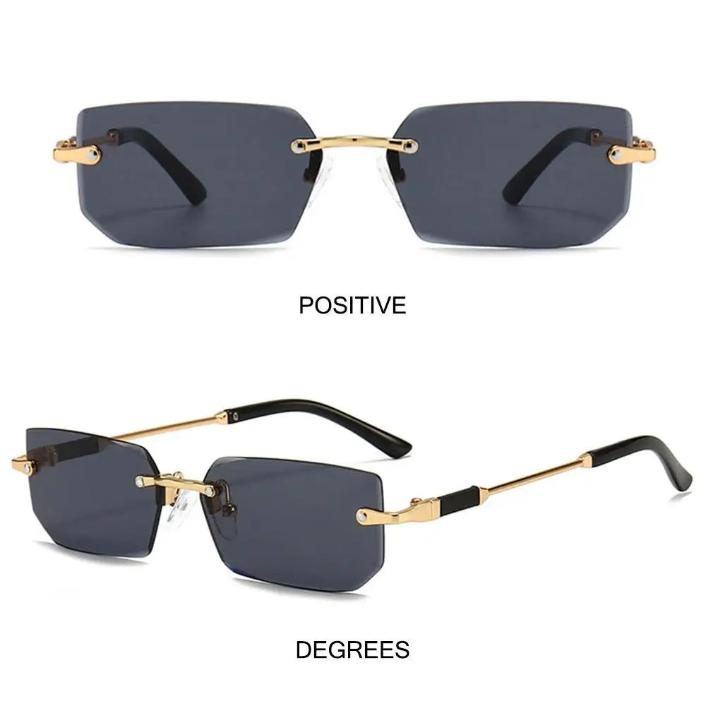 Rimless Sunglasses Rectangle Fashion Popular Women Men Shades Small Square Sun Glasses For Female male Summer Traveling Oculos