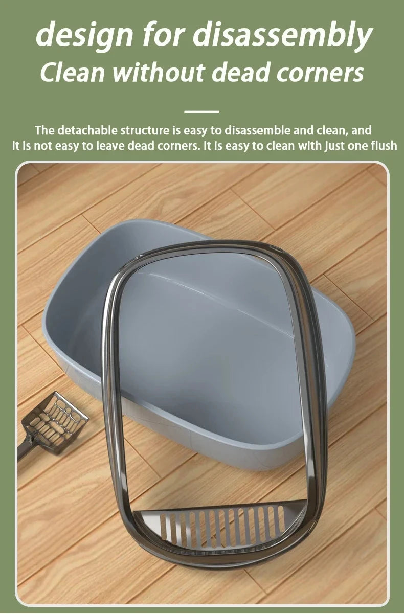 Cat Litter Box Semi-enclosed Thickening Kitty Sandbox High Side Splashproof Pet Bedpans Supplies Pet Toilet Kitten Tray Bedpan
