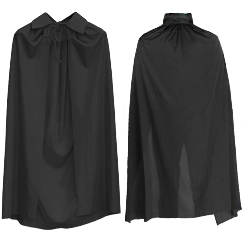 Sexy Halloween Costumes Woman Men Cosplay Hooded Cape Sheer Transparent Stand Collar Erotic Sex Costumes Stage Show Costumes