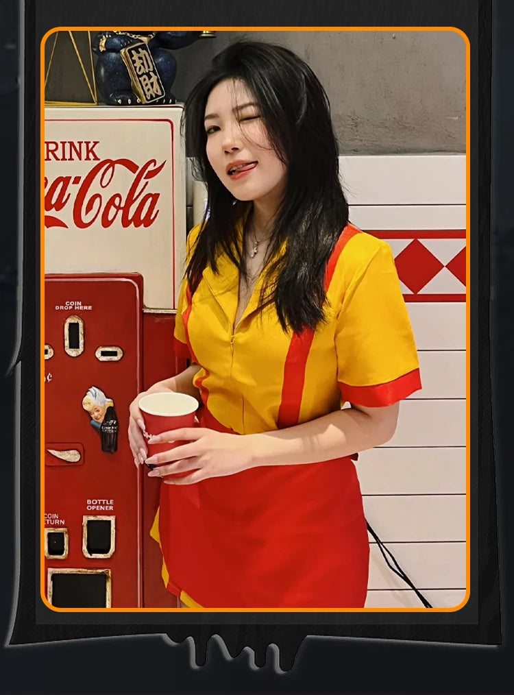 Halloween Cos Dress Women'S Dress Movie Bankruptcy Sisters Cosplay Bar Work Dress Dress Girls Makeup Set Surprise Gift