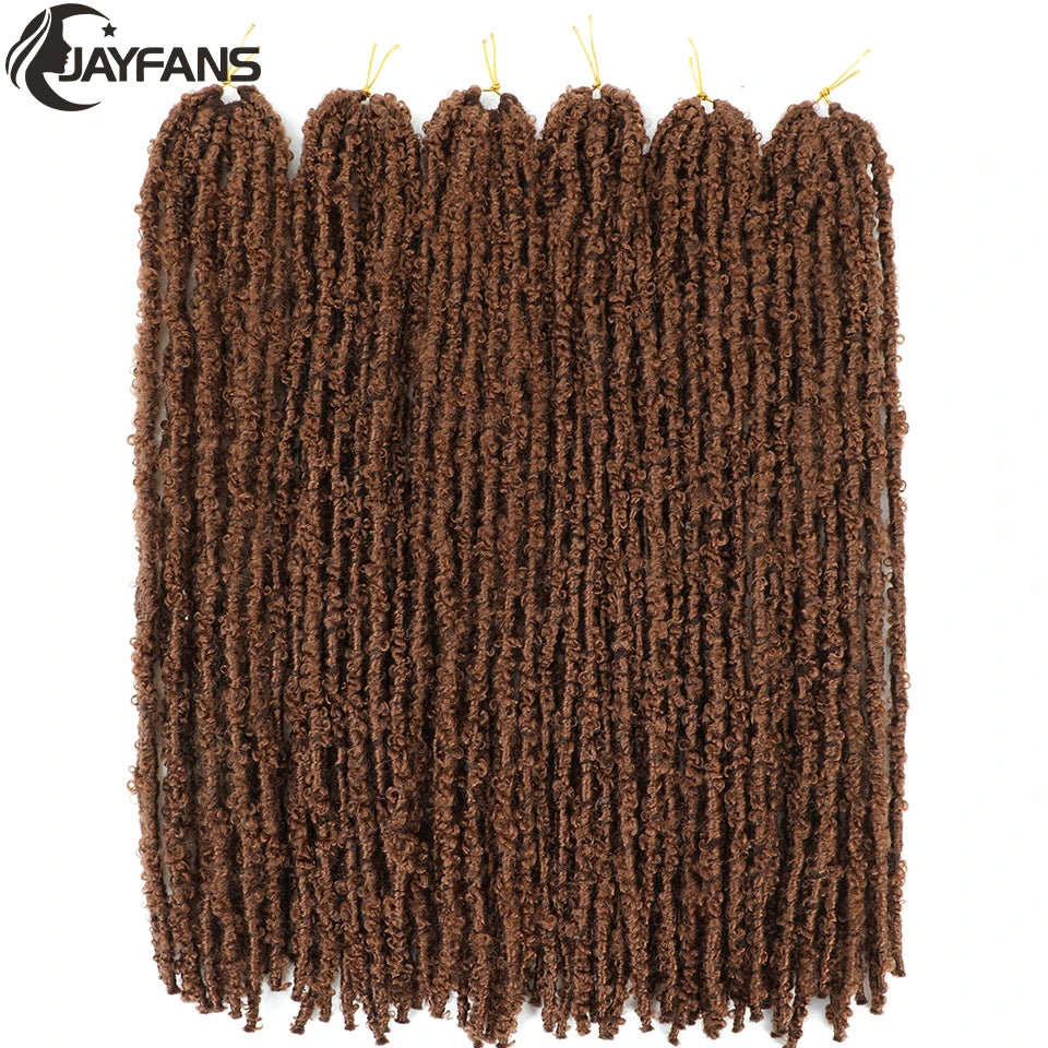 18 24 Inch Butterfly Locs Crochet Hair Extensions Synthetic Distressed Butterfly Soft Locs Crochet Braids Hair for Black Women