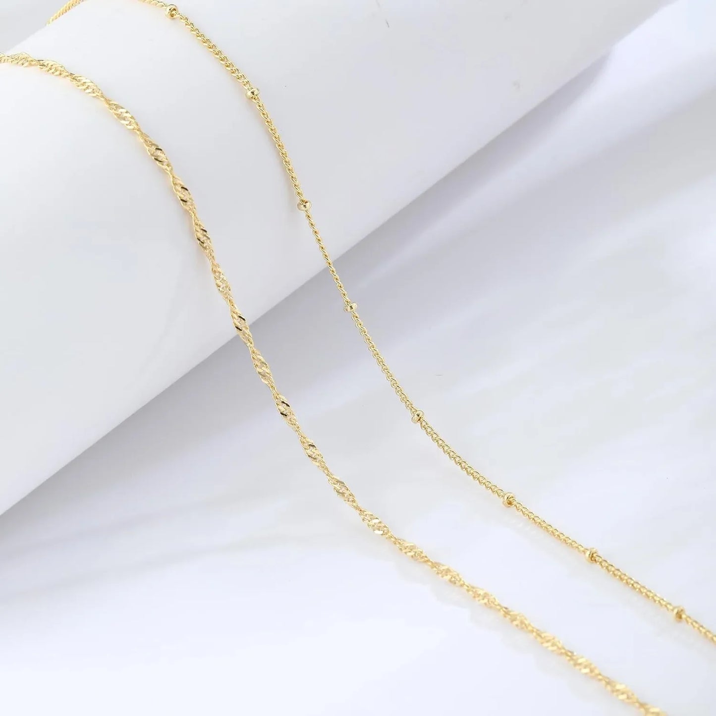 14k Gold Plated 26-33Inch Adjustable Waist Beads Chain Layered Body Chains Waterproof Sexy Body Jewelry for Women