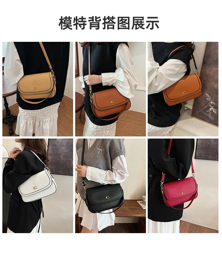 Retro Luxury Women Shoulder Bag Elegant Leather Crossbody Bag High End Tote Vintage Classic Designer