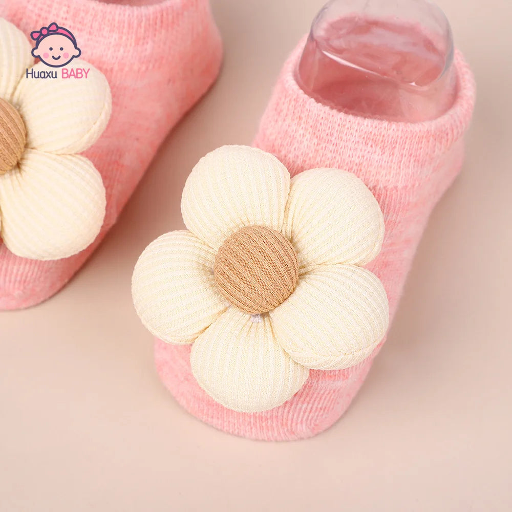 2Pcs Set Baby Floral Headbands and Socks Knitted Flower Elastic Hairbands Cute Newborn Girls Photo Props Baby Hair Accessories