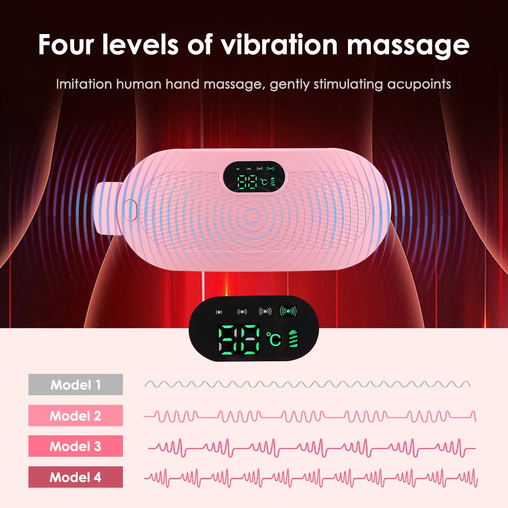 Cordless Electric Heating Pad Belt Adjustable Levels for Women Best Abdominal Heating Massager Hot Compress for Menstrual Period