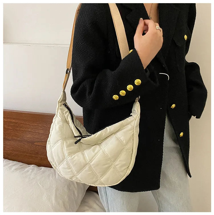 Crossbody Bags for Women's, Lightweight Shoulder Purse with Cute Rabbit Pendant Adjustable Strap Casual Handbag for Commute