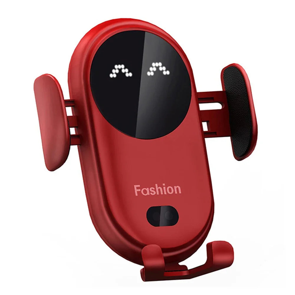 S11 Fashion Qi Fast Wireless Charger Car Phone Holder Smart Infrared Sensor Air Vent Mount Automatic Clamping Mobile Phone Stand