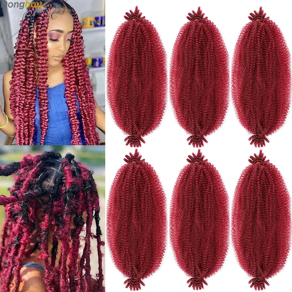 Donghou Ombre Blonde Ginger Afro Twist Hair 350 1B 30 27 613 Bug Colors Springy Twist Braiding Hair for Soft Locs Marley Braids