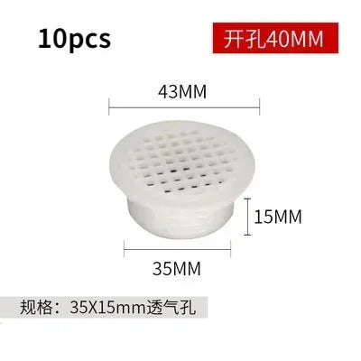5/10pcs Air Vent Cover Plastic Round Louver Mesh Hole Plug Cabinet Grille Ventilation Systems Decorative Furniture Accessories