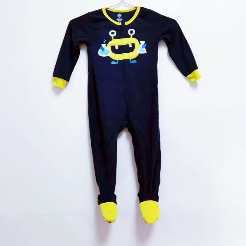 Autumn and Winter Children's Smooth Fleece Hanie Men and Girls Pajamas Baby Ridiculous Clothes to Increase the Code Package Feet