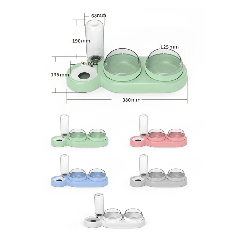 New Pet Automatic Feeders Three Bowl Pet Water Dispenser Feeders Large-diameter Dog Basin Cat Bowls Pet Automatic Feeders