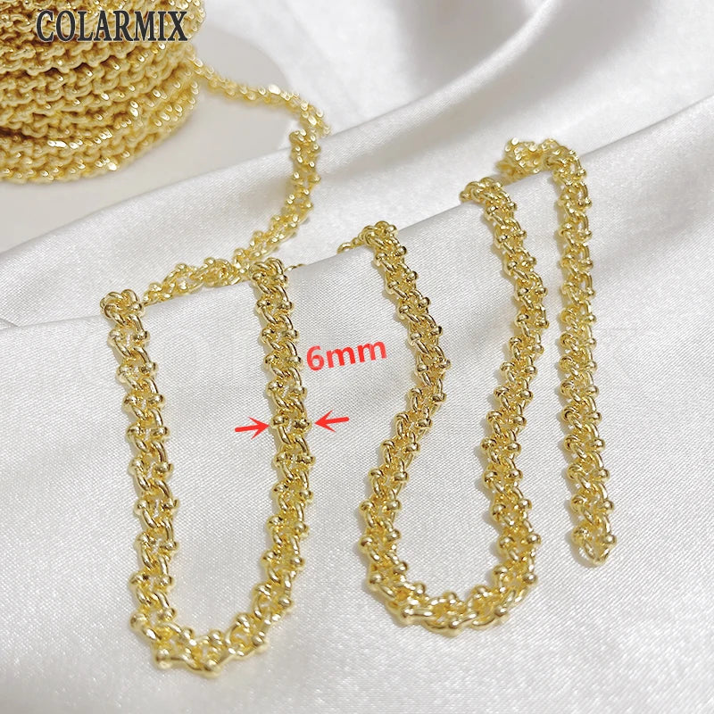 5Meters Hotsell Chunky Chains gold Metallic Fashion Jewelry gift Hip pop Necklace Fashion Jewelry