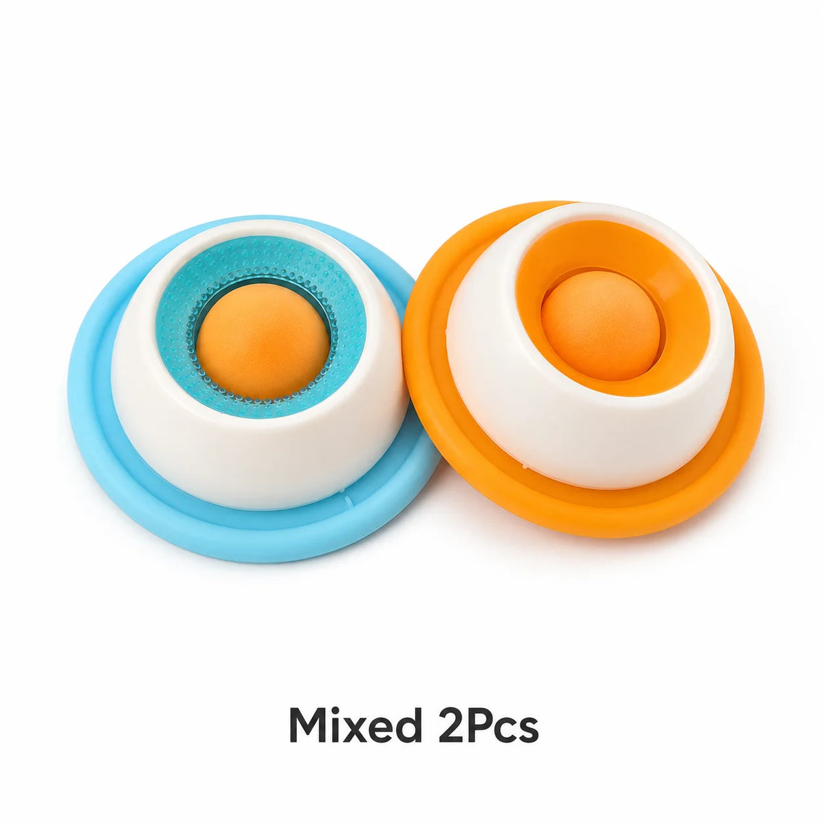 Pet Lick Plate Slow Feeder Bowl for Cats Small Dogs Rotating Ball Treat Toy Anti Slip Licking Mat for Wet Food