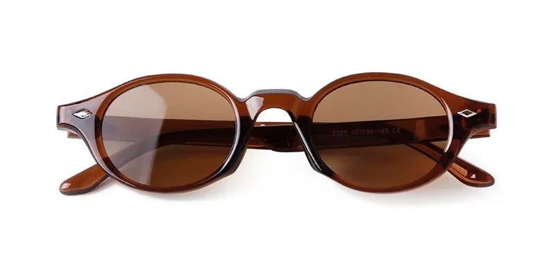Retro Small Oval Sunglasses Women Brand Design Rivet Blue Tortoise Shell Sun Glasses Outdoor Men Shades Female UV Oculos De Sol