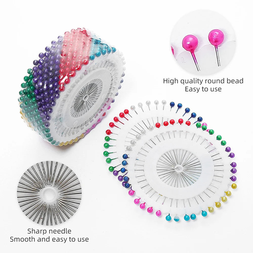 Sewing Accessories Round Pearl Straight Head Pins Dressmaking Faux Pear Corsage Pin for DIY Hair Accessories