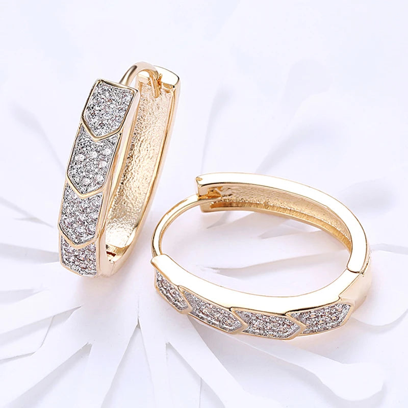 Aravant 925 Silver U Shaped 18K Gold Hoop Earrings For Women Fashion Jewelry