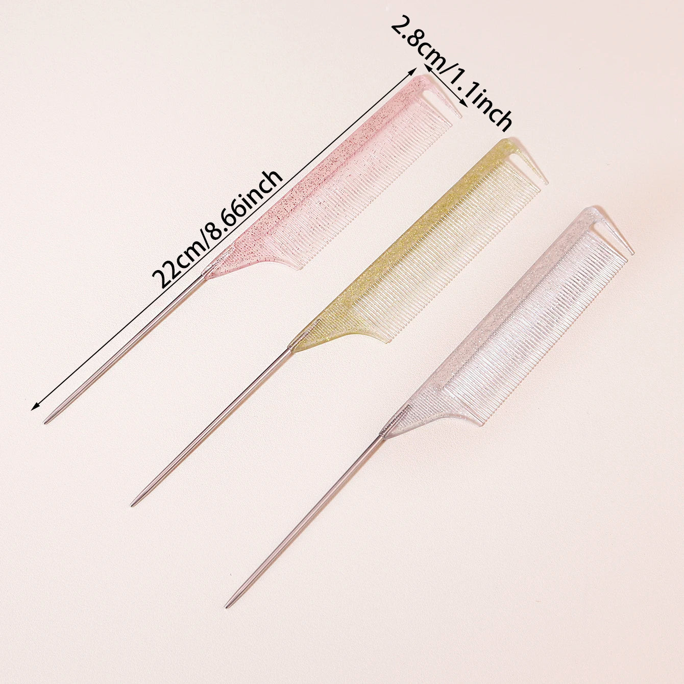 1Pc Rat Tail Comb， Anti Static And Heat Resistant Teasing Lightweight Comb For All Hair Types，Special for real hair wigs
