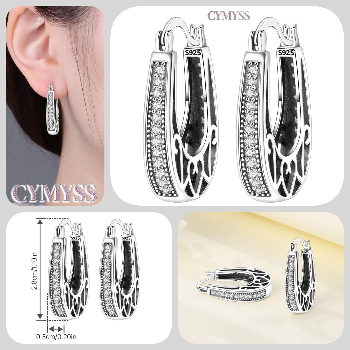 925 Sterling Silver Needle Iris Flower Hoop Earrings for Women Original Elegant Versatile Jewelry Birthday Party Fine Gift 2026