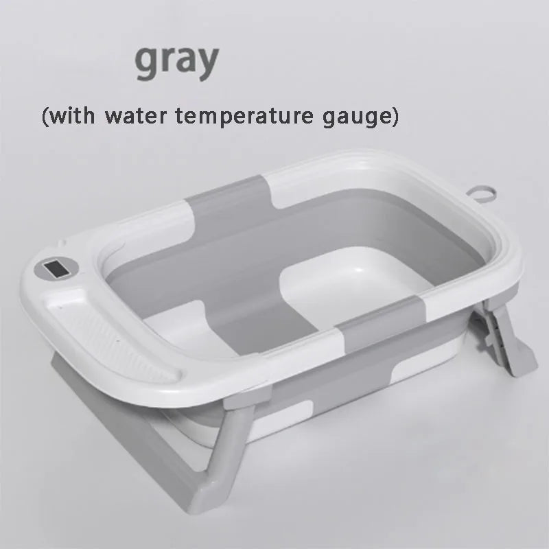 Baby Bathtub,Baby Bath Tub with Soft Cushion & Thermometer,Baby Bathtub Newborn to Toddler 0-36 Months,Portable Travel Baby Tub