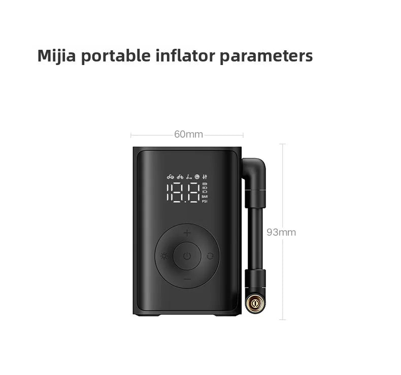 Mijia 2000mAh 150psi Portable Electric Air Pump Multitool Tire Pressure Detection Inflator for Car Bike