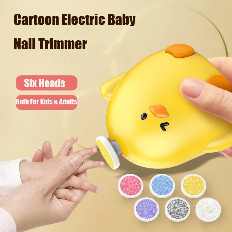 Electric Baby Nail Trimmer Safe Baby Nail Clippers With 6 Grinding Heads Quiet Baby Nail Polisher Kit For Hygiene Cares