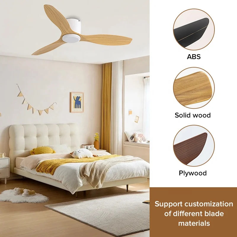 Fashion Design  Remote Control 52 Inch Three Blades Six Wind Speeds  Ceiling Fans