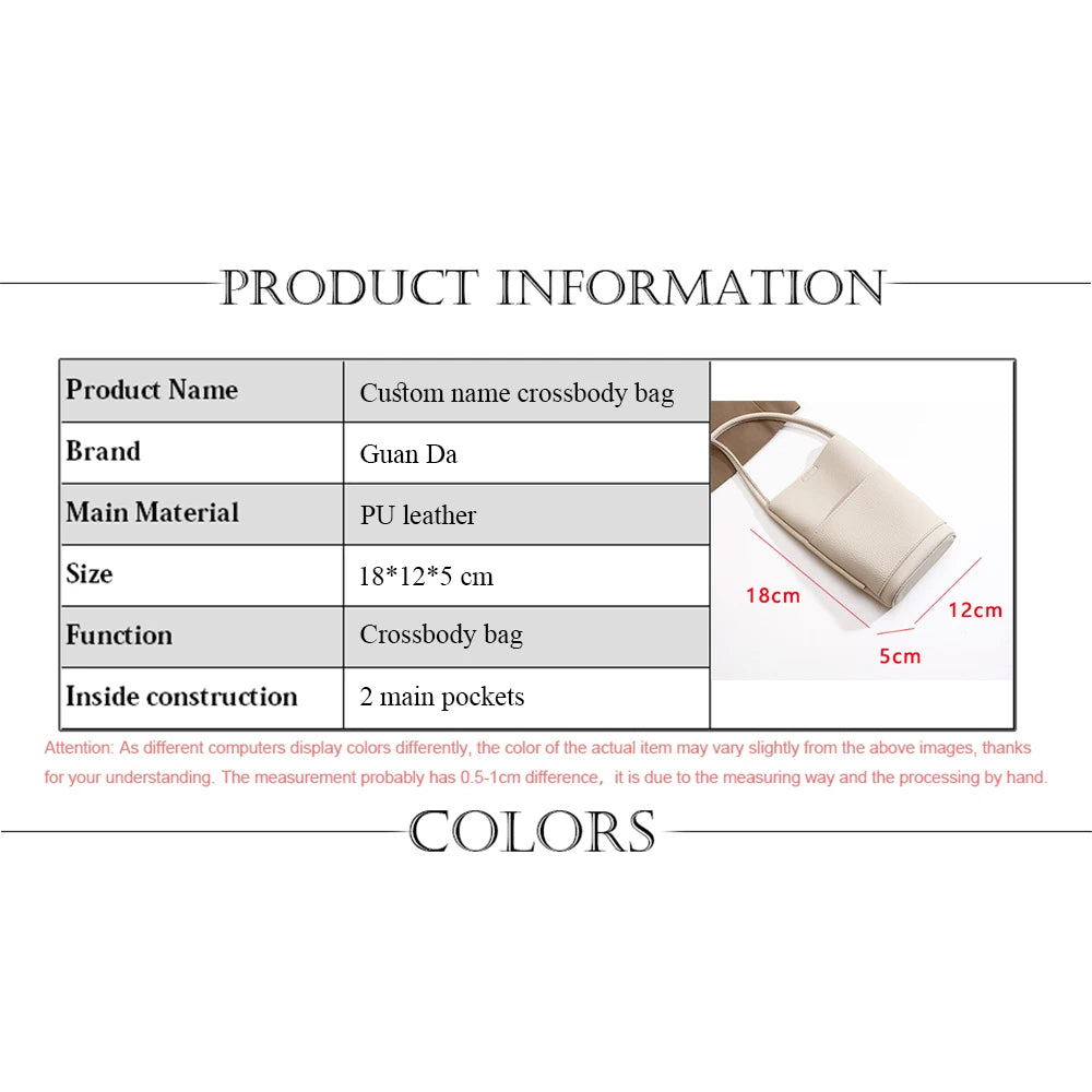 Luxury Design PU Leather Phone Bag Custom Letters Woman Cross Body Bag Fashion Travel Lady Engraving Shoulder Bags Wallet Pouch