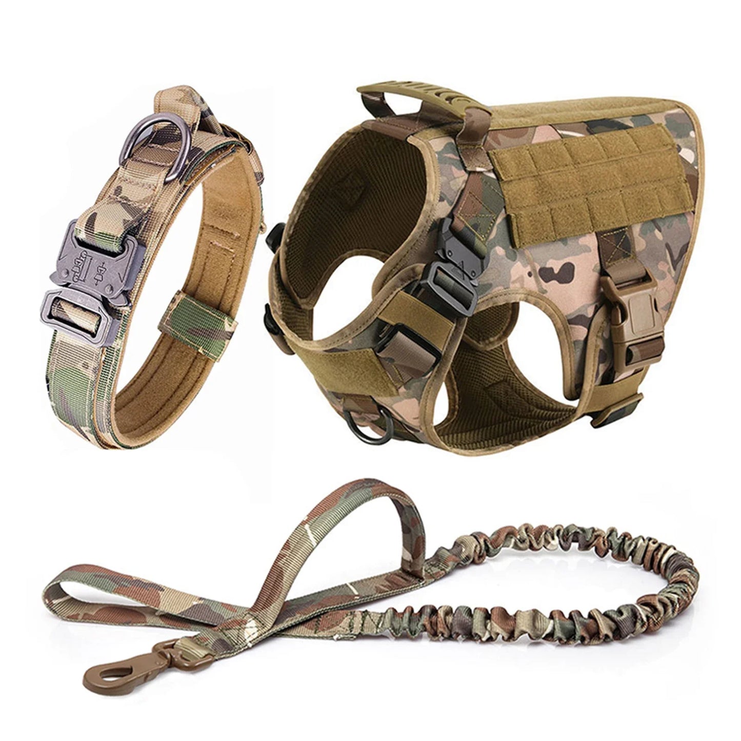 Military Dog Harness Collar Leash Molle Pouches For Medium Large Dogs Pet German Shepherd Training Walking Vest Dog Harnesses