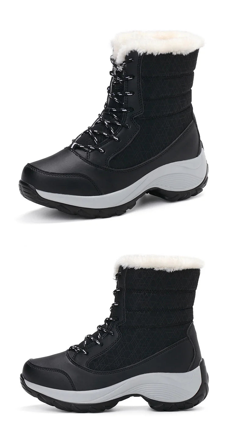 Snow Women's Boots Lightweight Woman Shoes Platform Shoes Women Plush Mid High Boots New Botas Mujer Winter Ladies Boots