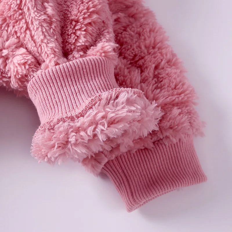 0-18 Months Newborn Baby Romper Winter Thicken Flannel Warm Clothes Infant Boy Girl Oneies Pyjamas Kids Cute Hooded Jumpsuits