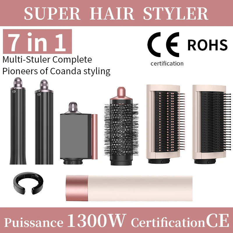 2026 New 7IN1 Multi Hair Styler Curling Iron Hair Hot Air Brush Curling Barrel Hair Dryer Salon Professional Curly Hair Styler