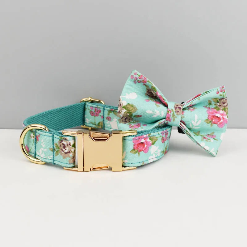 pets accessories dog collar leash harness set dog collar bow tie Printed pet products personalized luxury tactical dog collars