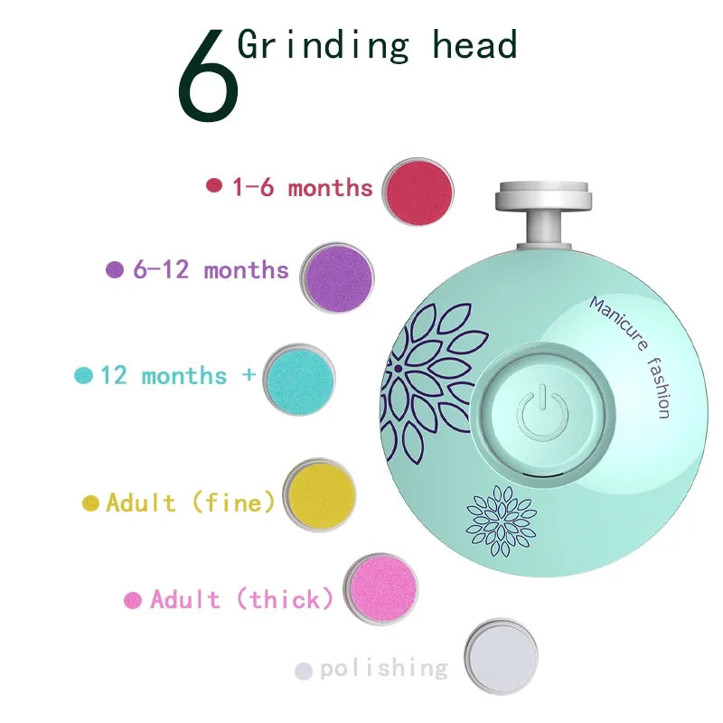 Electric Baby Nail Trimmer Kit Infant Manicure Set Kid Nail Polisher Baby Nail Clipper Cutter Scissors Hygiene Tool For Newborn