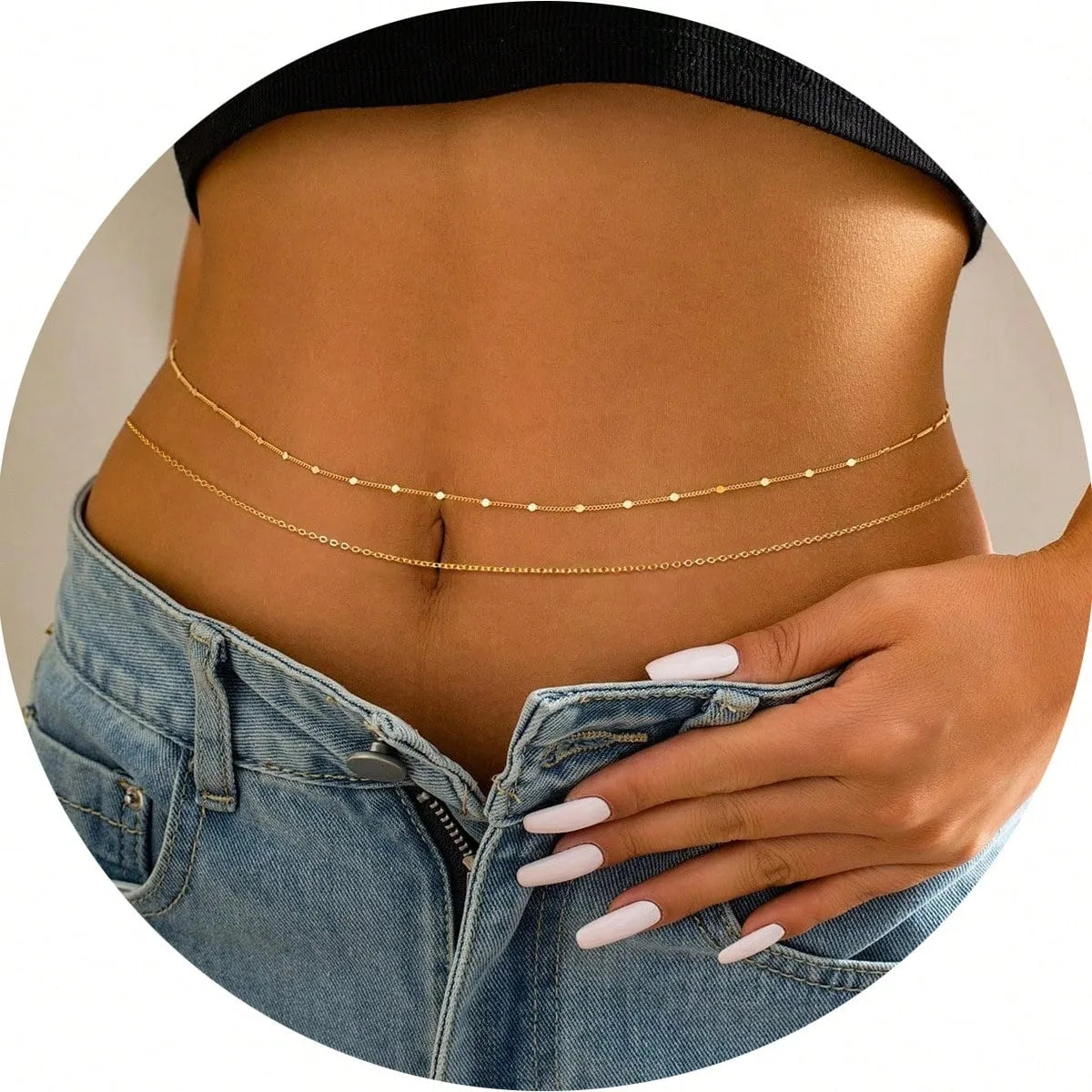 Sexy Belly Chains For Women Beads Cuban Waist Chain Jewelry For Beach Accessories