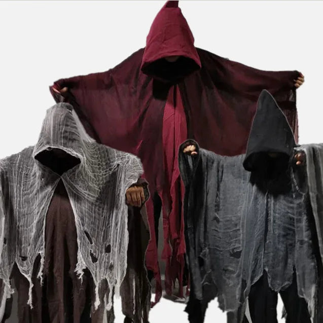 Halloween Ghost Dementor Cosplay Costume Adult Gothic Horror Zombie Tattered Hooded Capes Unisex Party Cosplays Cloaks New 2026