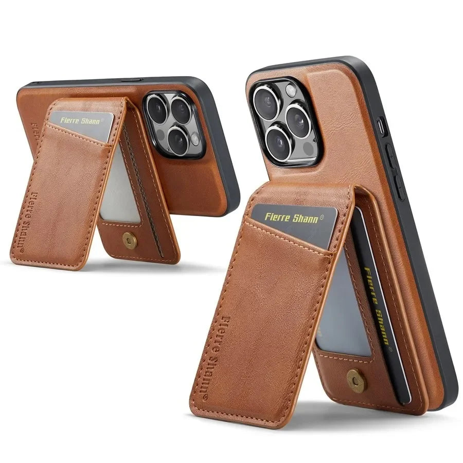 Magnetic Detachable Leather Wallet Phone Stand Case Wireless Charge Cover for iPhone  18 17Air 11 12 13 14 Plus 15 16 17 Pro Max