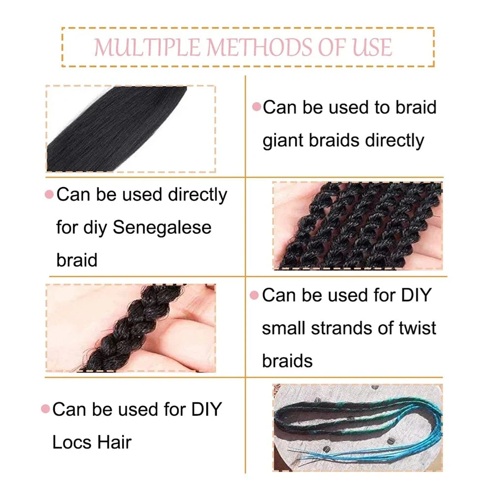 Easy Braids 26Inch Synthetic Yaki Texture Professional Braiding Hair Hot Water Setting with packaging Hair Extension For Women