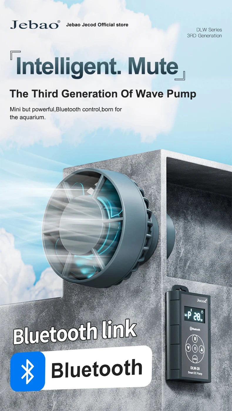 Jebao Jecod 2024 DLW Series Bluetooth Wave Pump for Aquarium App Control DC Saltwater Fish Tank Intelligent Mute Water Pump