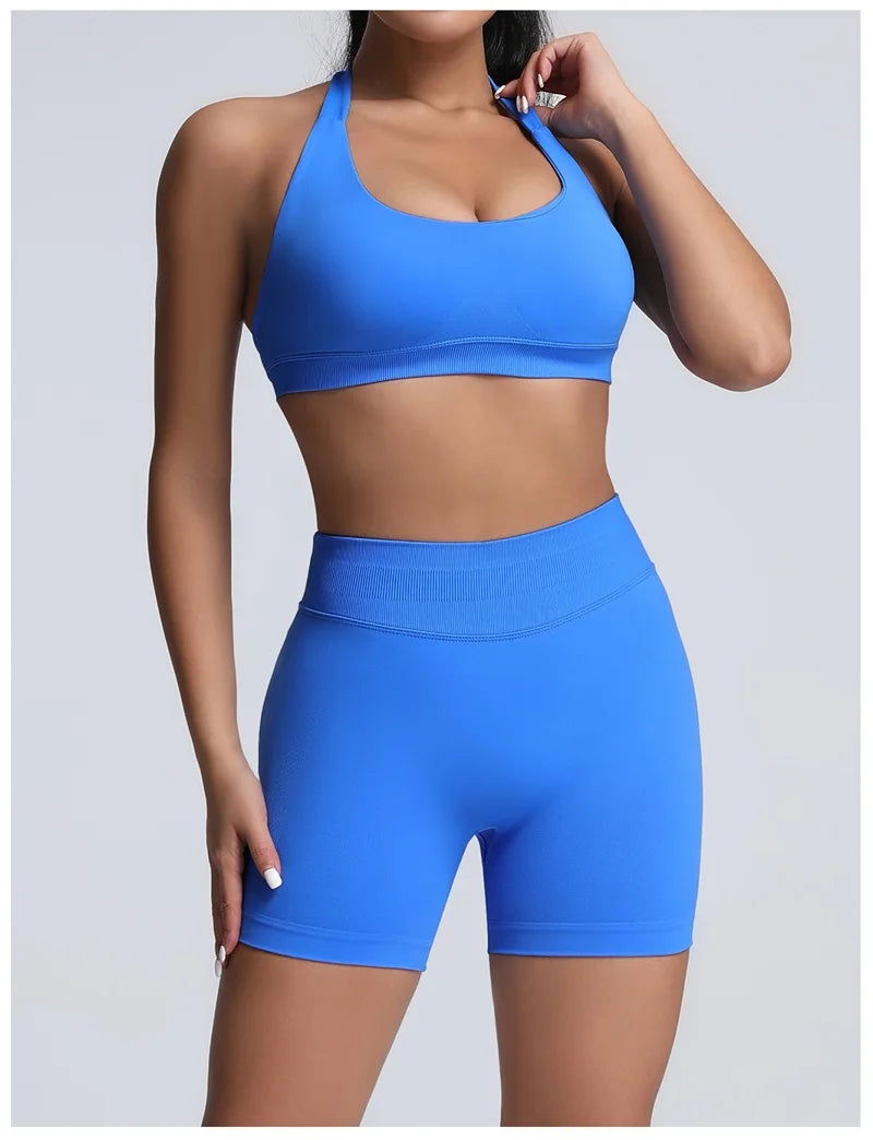 HISTELLO Sports Shorts 4.5‘’ High Waist Women Yoga Workout Shorts Seamless Leggings Stretch Fitness Sweatpants Gym Short
