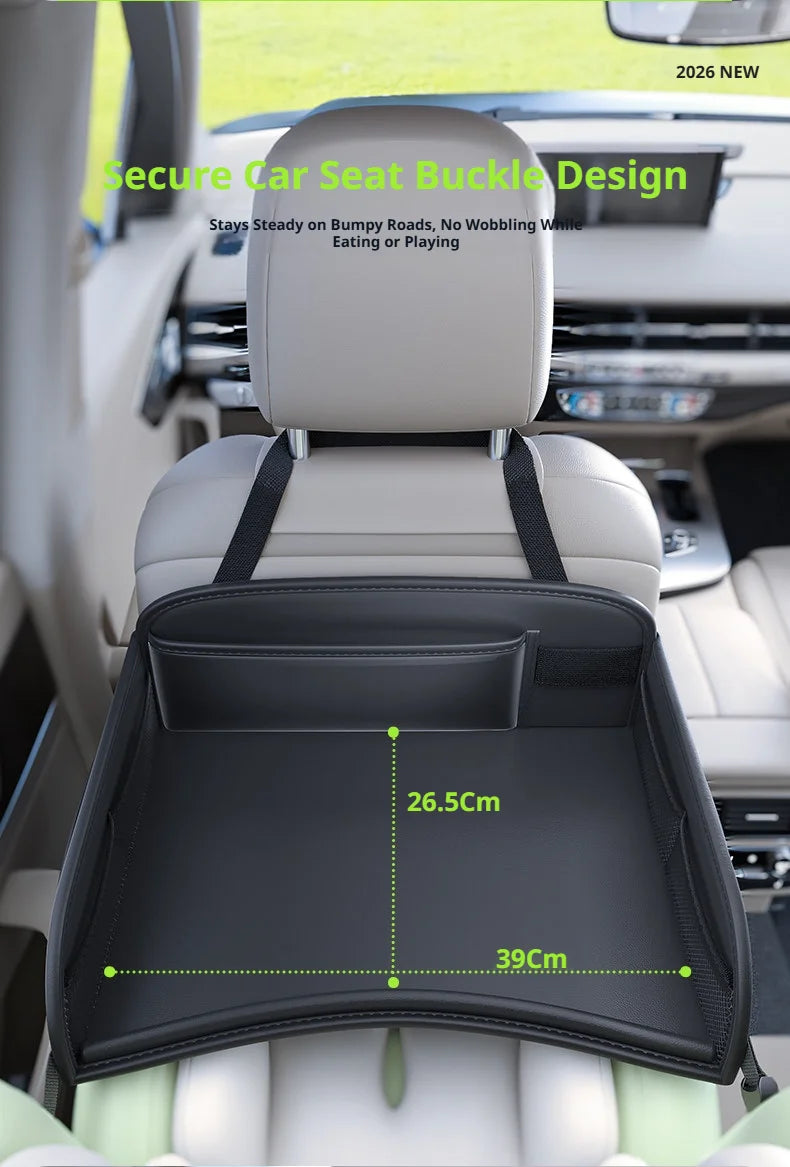 Car Seat Back Hanging Bag For Rear Seat Kids Lunch Desk Food Tray Long Trip Watching Movie Phone Holder Large Capacity Bags