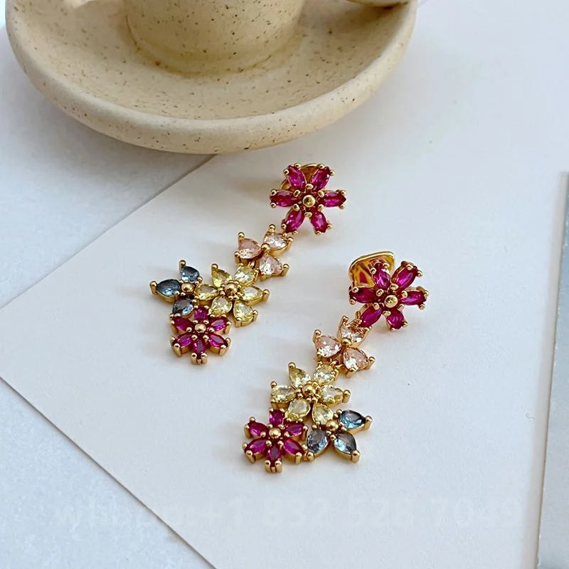 1:1 KS Jewelry Gold Stud Earrings For Women Fashion Jewelry Birthday Gift