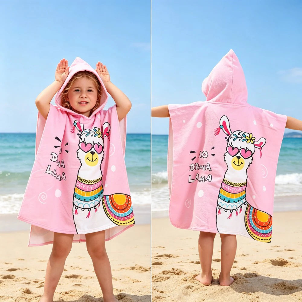 Children Bathing Stuff Kids Hooded Cape Towel Boy Cartoon Bathrobe Baby Swimming Towel Girls Unicorn Beach Towel Wrap Blanket